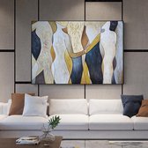 Allernieuwste Canvas Schilderij Abstracte Mens Figuren - Moderne Kunst - Woonkamer - 70 x 100 cm - Kleur