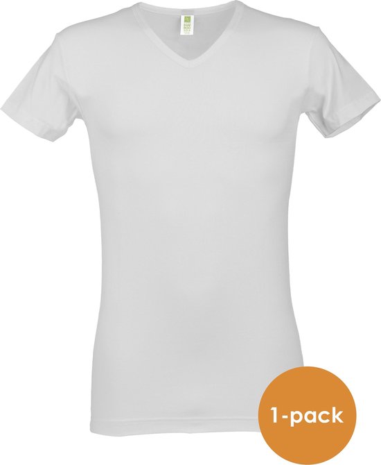 T-shirt Alan Red stretch bambou Baltimora - Col V - blanc - Taille L