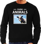 Dieren foto sweater Koe - zwart - heren - farm animals - cadeau trui Koeien liefhebber 2XL