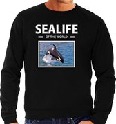 Dieren foto sweater Orka - zwart - heren - sealife of the world - cadeau trui Orkas liefhebber L