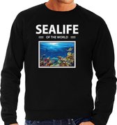 Dieren foto sweater Vis - zwart - heren - sealife of the world - cadeau trui Vissen liefhebber 2XL