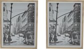 3x Stuks houten fotolijstjes 27 x 22 cm - Geschikt voor fotoformaat 25 x 20 cm - Hangend /wandmontage