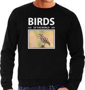 Dieren foto sweater Steenuil - zwart - heren - birds of the world - cadeau trui uilen liefhebber 2XL