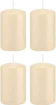 20x Cremewitte cilinderkaars/stompkaars 5 x 8 cm 18 branduren - Geurloze kaarsen - Woondecoraties