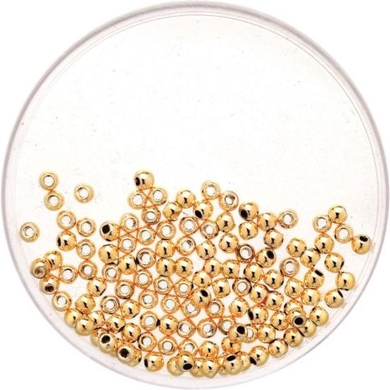 30x stuks metallic sieraden maken kralen in het goud van 10 mm - Kunststof waskralen voor armbandje/kettingen