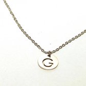 Ketting alfabet rond G - Zilver