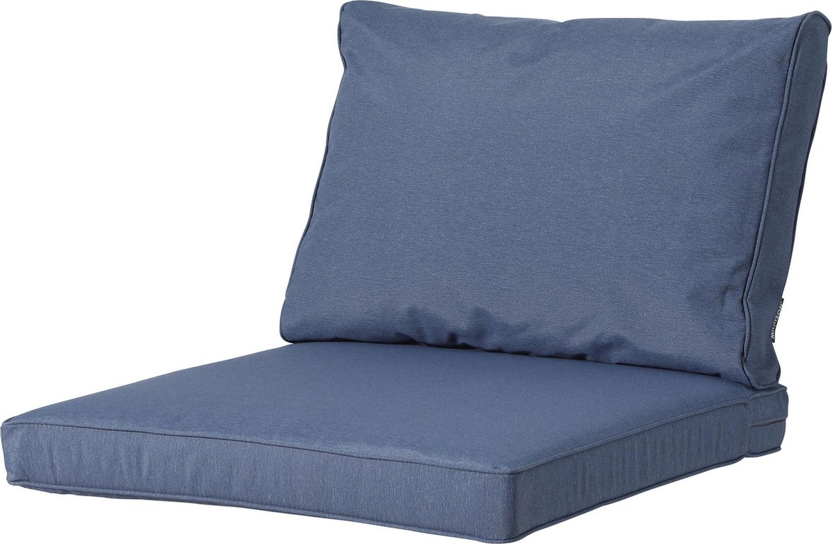 Madison Outdoor Panama loungekussen in saffierblauw, 2-delig set van 60 x 60 cm.