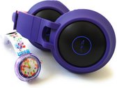 ZaciaToys Bluetooth Draadloze On-Ear Koptelefoon voor Kinderen Paars Incl. educatief kinderhorloge - Kattenoortjes - Kinder Hoofdtelefoon - Draadloos Headphone - Handsfree - Gehoor