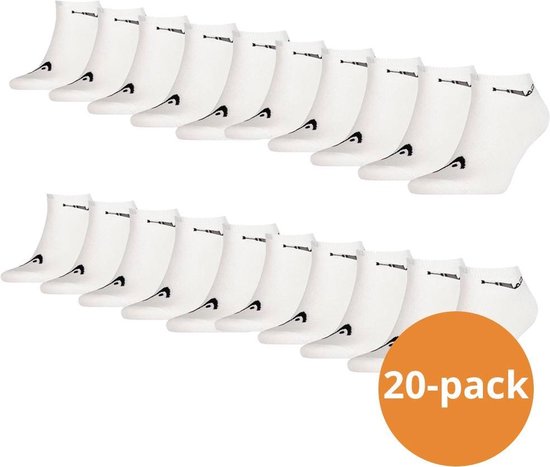 Aankoop Vul in Flipper HEAD Sneaker Sokken - 20 paar sneakersokken - Unisex - Wit - Maat 39/42 |  bol.com