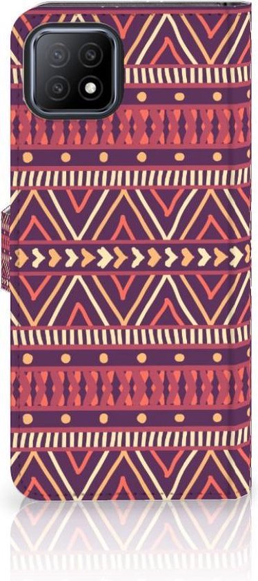 Coque OPPO A73 5G Portefeuille Livre Aztec Violet