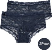 INSUA Dames Slips Kant Hipster - 2-Pack - Donkerblauw - Maat L