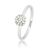 My Bendel - Mooie zilveren ring met zirkonia stenen - Fijne ring met zirkonia stenen, gemaakt van mooi blijvend edelstaal - Met luxe cadeauverpakking