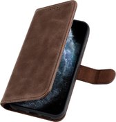 DiLedro - iPhone 12 (Pro) hoesje bookcase - iPhone 12 (Pro) wallet case - hoesje iPhone 12 (Pro) bookcase - echt Leer - iPhone 12 (Pro) Echt Lederen Bookcase RFID - Mocca Bruin