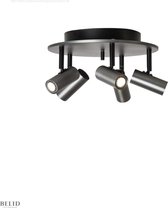 Cato plafondlamp (5 spots) Oxide Grijs (Dimbaar)