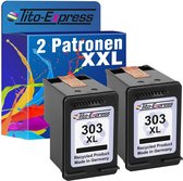 Set van 2x gerecyclede inkt cartridges voor HP 303 XL Zwart
