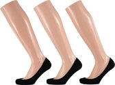 Socke - Sokken - Kousenvoetje Zwart (3 paar) - Maat 39/42 - Kleur: Zwart - Footies