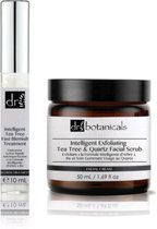 Dr Botanicals Tea Tree Skin Set - Intelligent Tea Tree fast blemish treatment 10ml + intelligent tea tree and quartz facial scrub 50ml