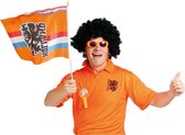 6x stuks Oranje zwaaivlag Holland met leeuw - Oranje feest/ Ek/ Wk versiering artikelen