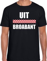 Uit Broabant met vlag Brabant t-shirt zwart heren - Brabants dialect cadeau shirt XL