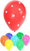 48x stuks gekleurde feest ballonnen met stippen 30 cm - Feestartikelen