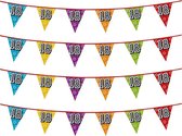 4x stuks vlaggenlijnen met glitters 18 jaar thema feestartikelen - Verjaardag versieringen - 8 meter - Plastic