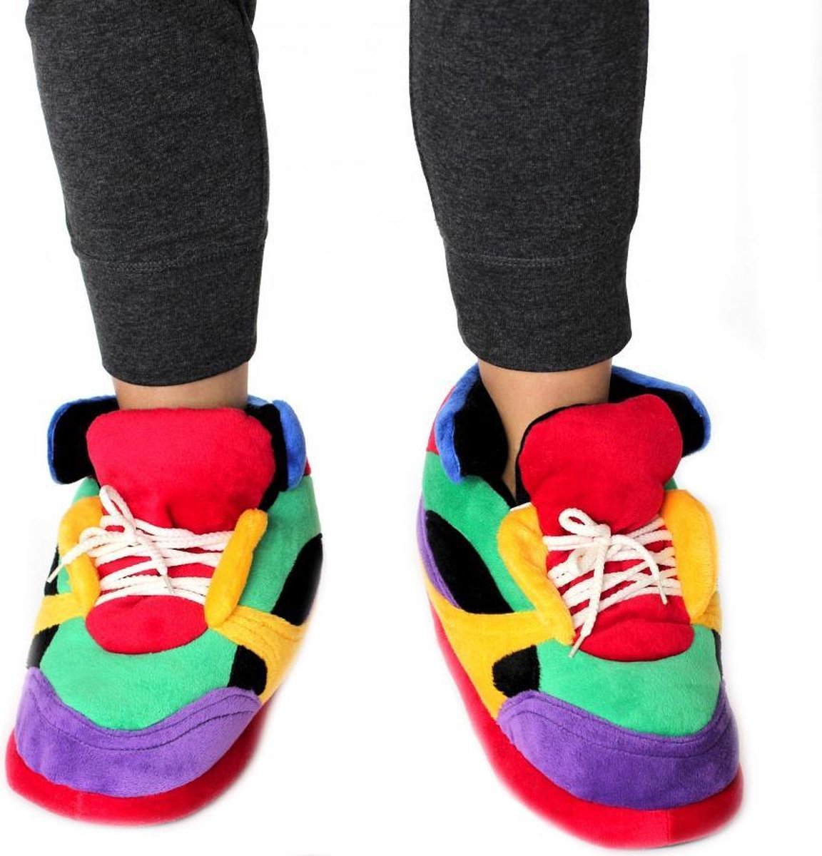 Merkloos Sans marque Pluche clownschoenen sneakers sloffen pantoffels voor volwassenen Clownschoenen regenboog sneakers sloffen 2XL(45 48 )