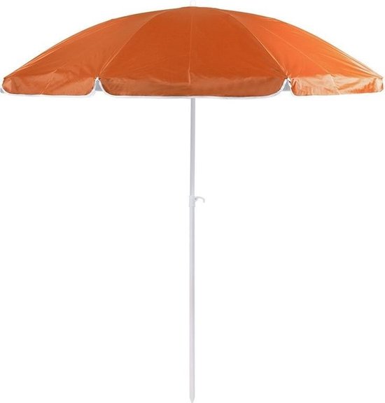 Oranje lichtgewicht strand/tuin basic parasol van nylon 200 cm + vulbare  parasolvoet... | bol