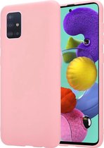 Samsung A51 Hoesje - Samsung galaxy A51 hoesje roze siliconen case hoes cover hoesjes