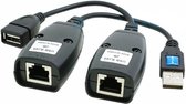 Netwerk Adapter Uitbreiding - USB 2.0 Interface - LAN RJ45 M/H Naar CAT5/6 Kabel - USB 2.0 - Zwart - 2 St.