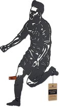 FootballDesign MESSI. - 70 x 40 cm - Black | Wanddecoratie Voetbal Barcelona