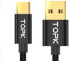 TOPK ® | USB-C Data en Laadkabel | 5.0A Snellader Kabel | Fast en Quick Charge Oplaadkabel | Type C Naar USB-A | Oplaadsnoer Telefoon | Laptop | Huawei | Samsung | Sony | OnePlus |