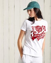 Superdry Dames tshirt Varsity T-shirt met flockprint