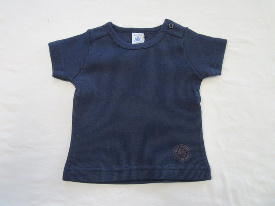 petit bateau , jongens, t-shirt korte mouw , marine, effen classic, 12 maand 74