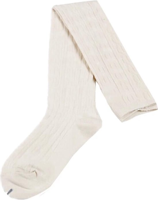 Zachte hoge sokken dames - overknee - wit - stretch - one-size - comfortabel