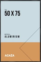 Solid Aluminium Fotokader,  Fotolijst met Formaat 50 cm x 75 cm, Plexiglas, Zwarte Rand