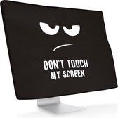 kwmobile hoes voor 20-22" Monitor - beschermhoes voor beeldscherm - Don't Touch My Screen design - wit / zwart