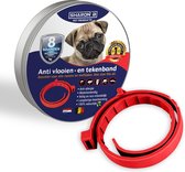 Natuurlijke vlooienband - voor honden - ROOD - teken en vlooien - zonder schadelijke pesticiden - deurhalsband - hondenbandje - Halsband