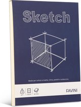 Favini ART Sketch tekenblok ruw papier potlood houtskool pastel inkt A4 90 g/m2 80 vel