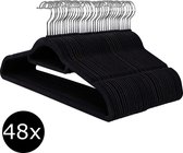 48 stuks kledinghangers/kleerhangers fluweel- Met broek/roklat- Ultra-dun - Anti-slip - Mesa living - Zwart