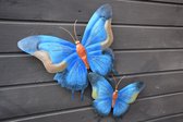 Set metalen vlinders, blauw