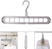 JUST23 Multifunctioneel Kledinghangers - Kleding rek - 8 inlegstuks - 1 + 1 gratis - Grijs