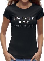 21 jaar verjaardag t-shirt / Maat S / kado Tip / dames shirt / twenty one / NYF the Label