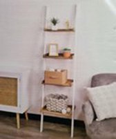 Ladder Met Planken KRISTAN - Wit / Bruin - Hout - 42 x 36,5 x 168 cm