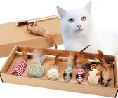 8 Delige vernieuwde Luxe kattenspeelgoed set | Kattenspeelgoed en speelmuisjes | Kattenhengel | Kitten | katten speelgoed