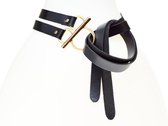 Elvy Fashion-  Double Belt Women 40222 - Black  - One Size