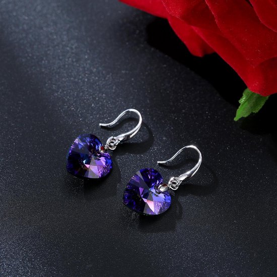 TTPSRY 4 stuks sieradenset dames zirkonia kristal hanger halsketting liefde hart oorbellen armbanden sieraden bruiloft gala party cadeau voor meisjes vriendin, Eén maat, Metaal, Geen edelsteen TTPSRY 4 stuks sieradenset dames zirkonia kristal hanger halsketting liefde hart oorbellen armbanden sieraden bruiloft gala party cadeau voor meisjes vriendin, Eén maat, Metaal, Geen edelsteen