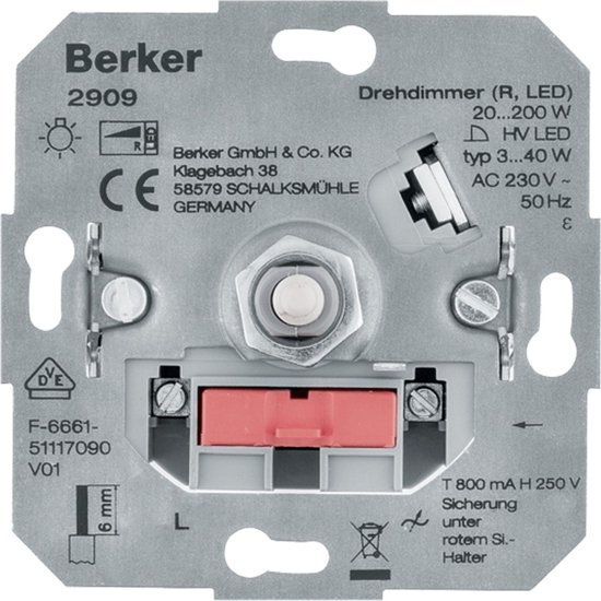 Berker dimmer – inbouw – – – 3–40W – universeel | bol.com