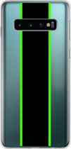Samsung Galaxy S10 - Smart cover - Transparant - Streep - Zwart - Groen