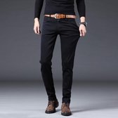 Grote maten heren casual zakelijke jeans, maat: 30 (zwart)-Zwart