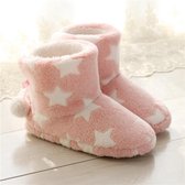 Winter dikke bodem Home Boots Katoenen pantoffels voor dames, maat: 38-39 (Dream Pink)